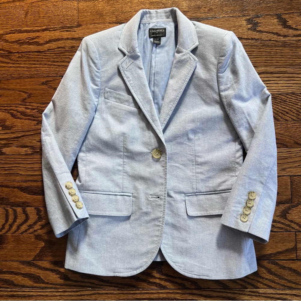 J. Crew Boys' Thompson Suit Jacket in Cloudy Blue Oxford, Size 6-7